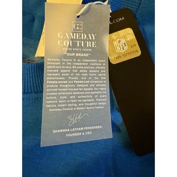 Gameday Couture Women's NFL Medium Blue Rhinestone Sweatshirt Detroit Lions - Picture 6 of 11